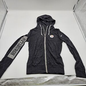 Nike Pittsburgh Steelers NFL Team Apparel Womens Size Small Hoodie Full Zip Gray
